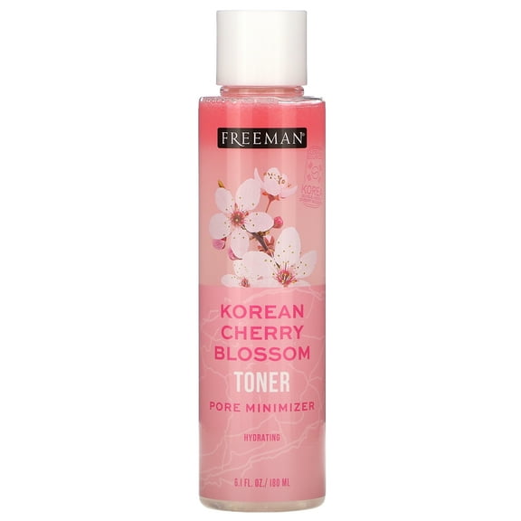 Freeman Beauty Korean Cherry Blossom Toner, Pore Minimizer, Hydrating, 6.1 fl oz (180 ml)