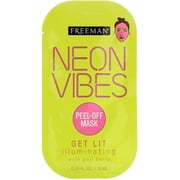 Freeman Beauty Neon Vibes, Get Lit, Illuminating Peel-Off Beauty Mask, 1 Mask, 0.33 fl oz 10 ml