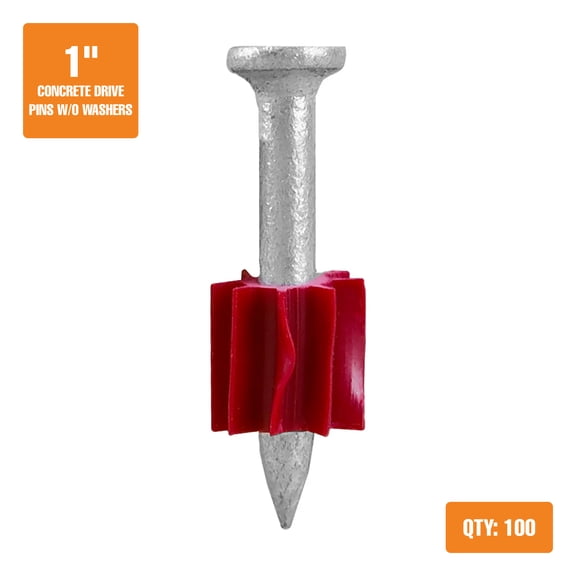 Freeman CNDPN1 1" Concrete Drive Pins without Washers (100 Count)