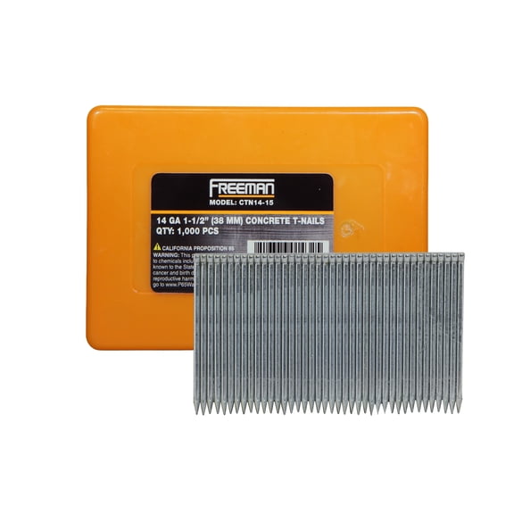 Freeman 14-Gauge 1-1/2" Glue Collated Galvanized Concrete T-Nails (1000 Count)