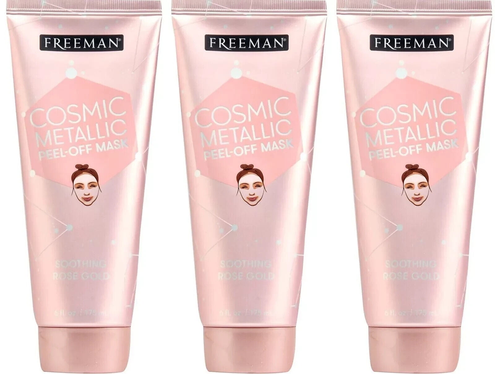 Freeman Cosmic Metallic Rose Gold Peel-Off Facial Mask (3 Pack)