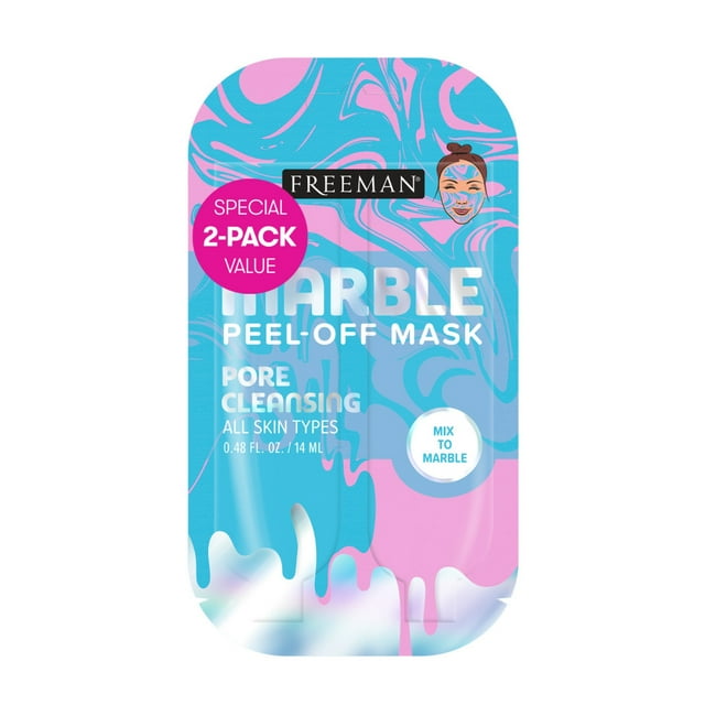 Freeman Dual Marble Pore Cleansing Clay Washoff Facial Mask, for Dry