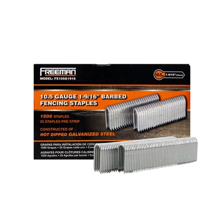 Freeman 10.5-Gauge 1-9/16 in. Glue Collated Fencing Staples (1500 Count)