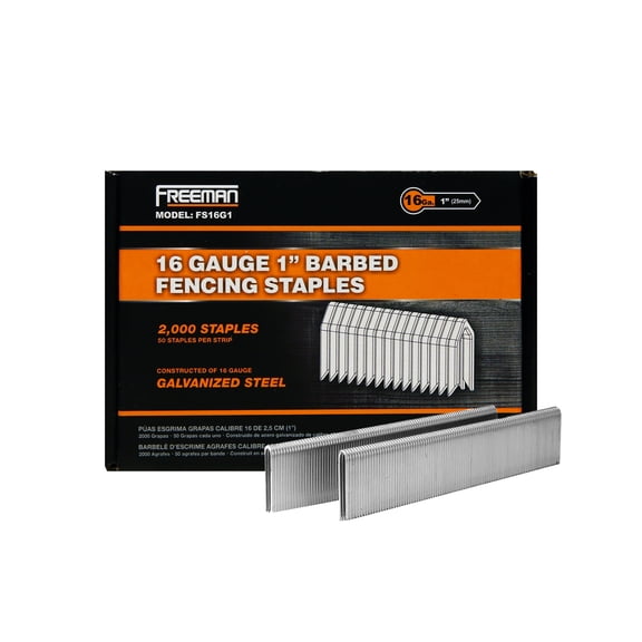 Freeman 16-Gauge 1 in. Glue Collated Fencing Staples (2000 Count)