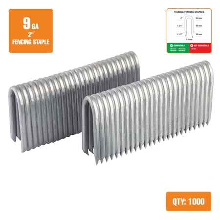 Freeman 9-Gauge 2 in. Glue Collated Fencing Staples (1000 Count)