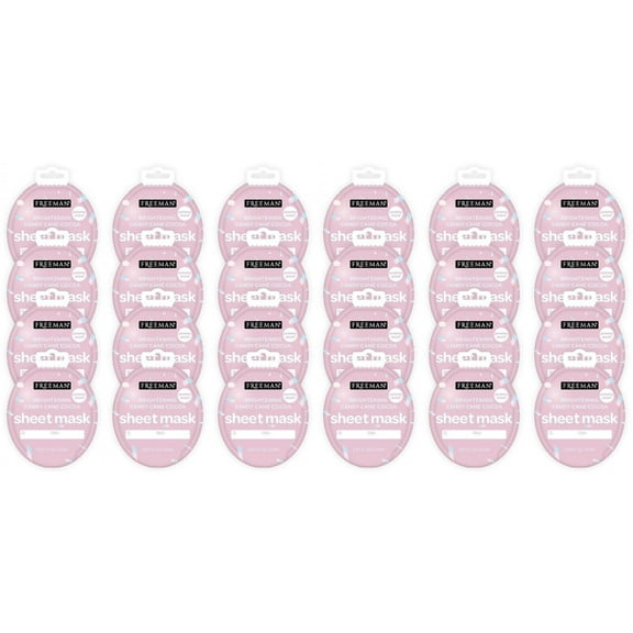 Freeman Face Sheet Masks Brightening Candy Cane, Holiday Edition- Pack of 24