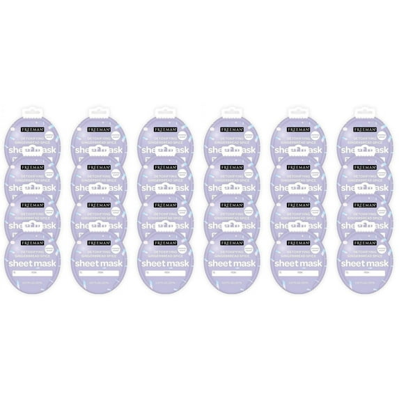 Freeman Face Sheet Masks Detoxifying Gingerbread Spice, Holiday Edition -Pack 24