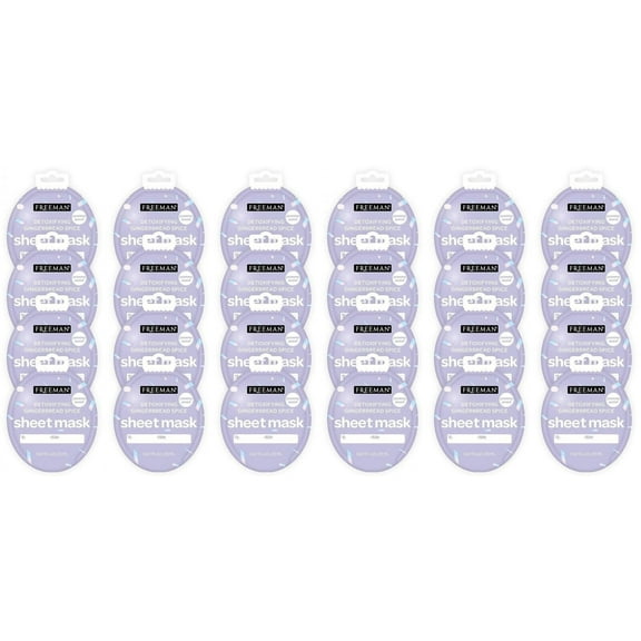 Freeman Face Sheet Masks Detoxifying Gingerbread Spice, Holiday Edition -Pack 24