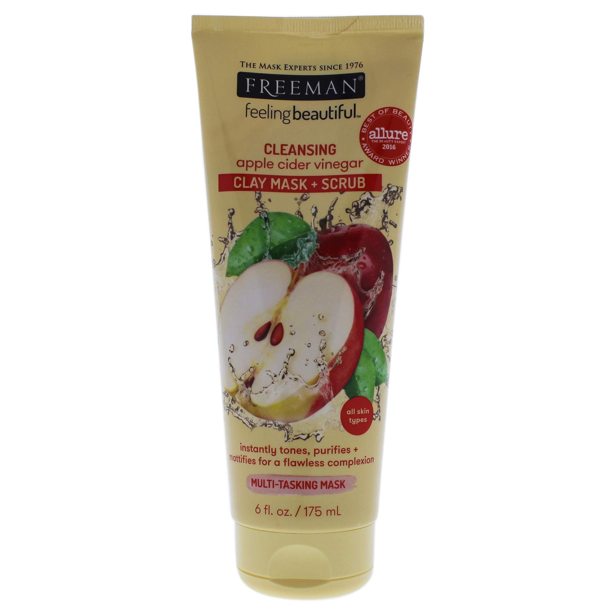 Freeman Facial Apple Cider Vinegar Clay Mask Plus Scrub, 6 oz./177