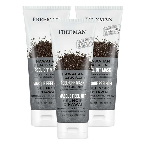 Freeman Facial Hawaiian Black Salt Peel-Off Mask 6oz (Pack of 3)