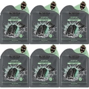 Freeman Feeling Beautiful Detoxifying Charcoal and Sea Salt Facial Sheet Mask, 0.84 Oz Pack of 6