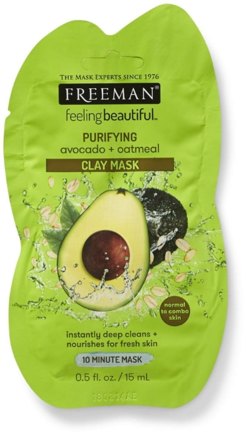 Freeman Feeling Beautiful Facial Clay Mask Avocado & Oatmeal 0.50 oz (Pack of 2)