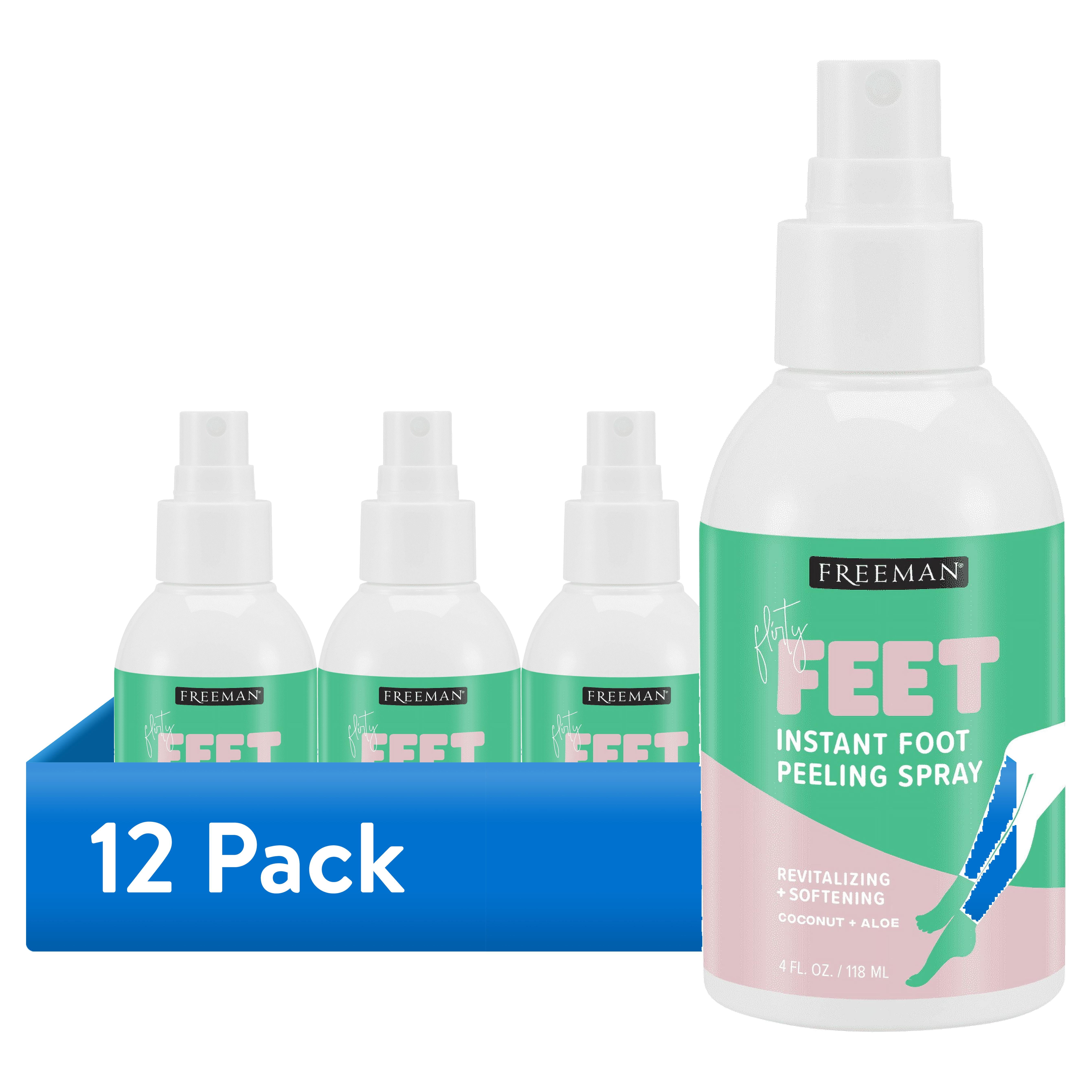 (12 pack) Freeman Flirty Feet Coconut & Aloe Softening Peeling Foot Spray, 4 fl.oz./ 118 ml