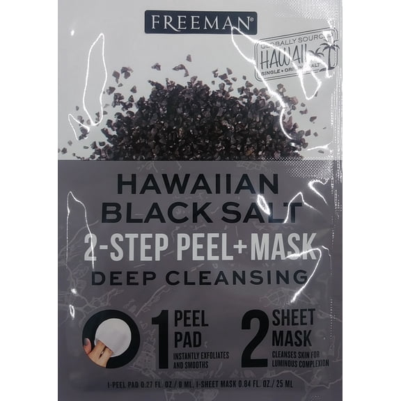 Freeman Hawaiian Black Salt Deep Cleansing 2-Step Peel + Mask