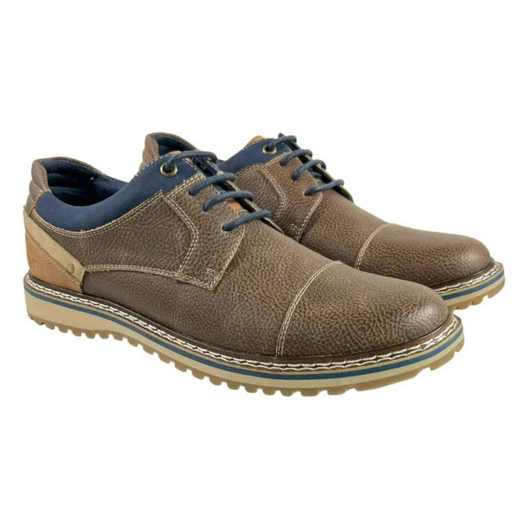 Freeman Jason Brown Casual Shoes for Men Round Toe Faux Leather Dress Shoes for Men Size M13 Walmart