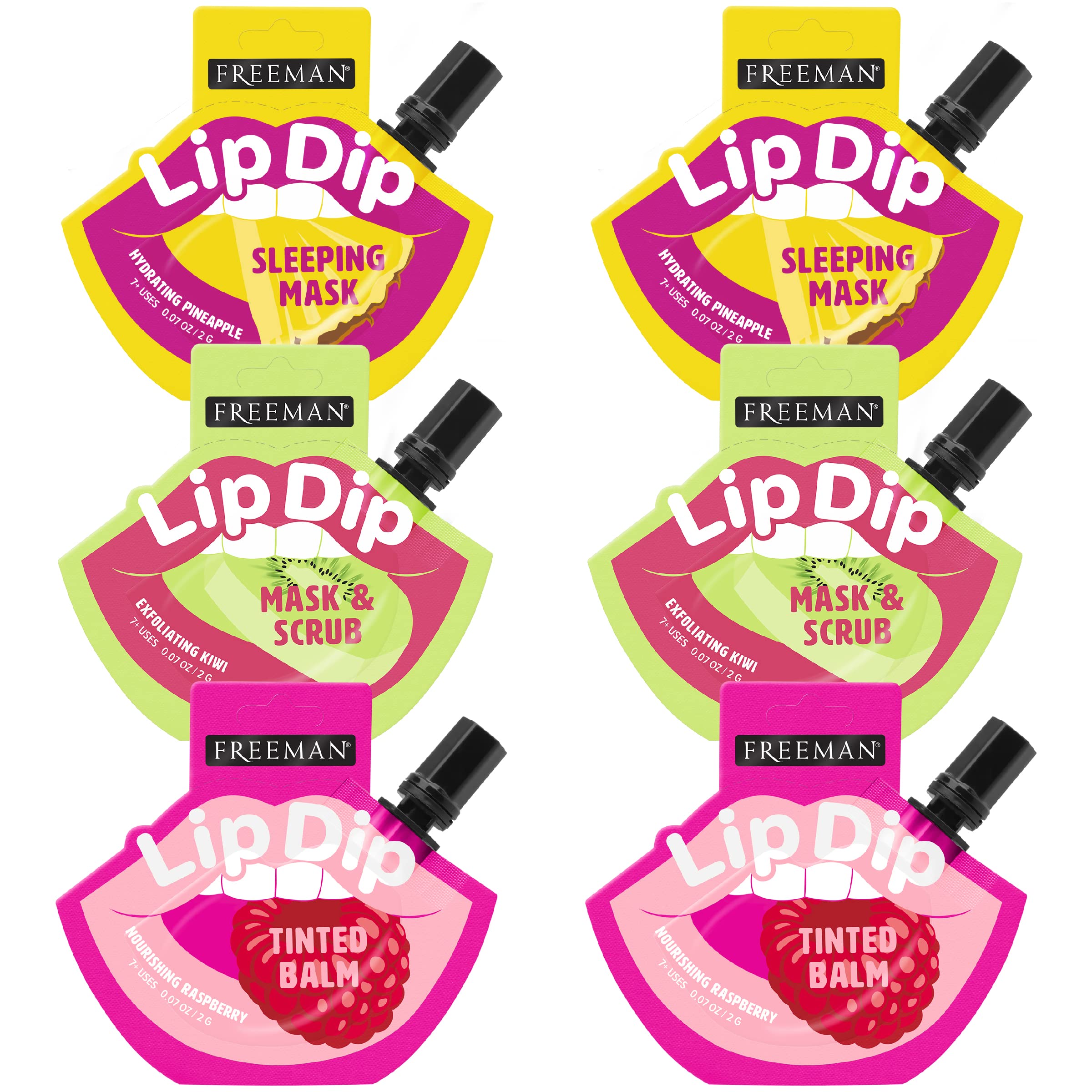Freeman Lip Dip Bundle, Nourishing, Hydrating, & Exfoliating Lip Care