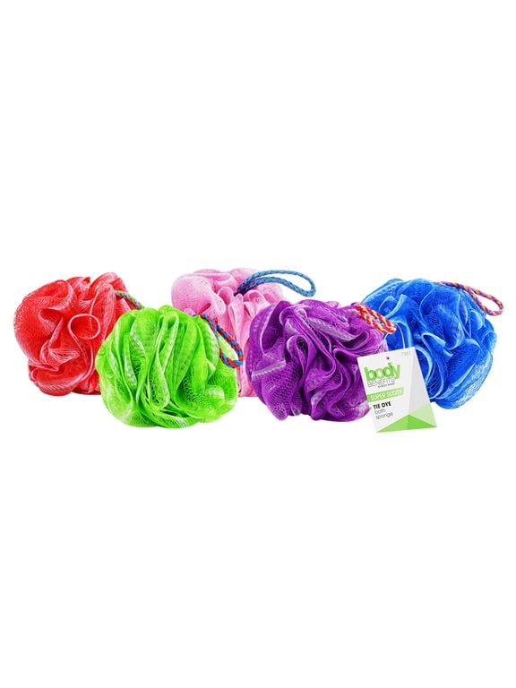 Body Benefits Mesh Tie Dye Exfoliating Bath Sponge, Kids, 1 Count, Colors Vary