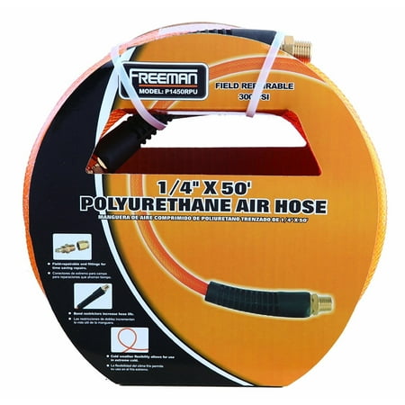 Freeman 1/4 in. x 50 ft. PU Air Hose with Field Repairable Ends