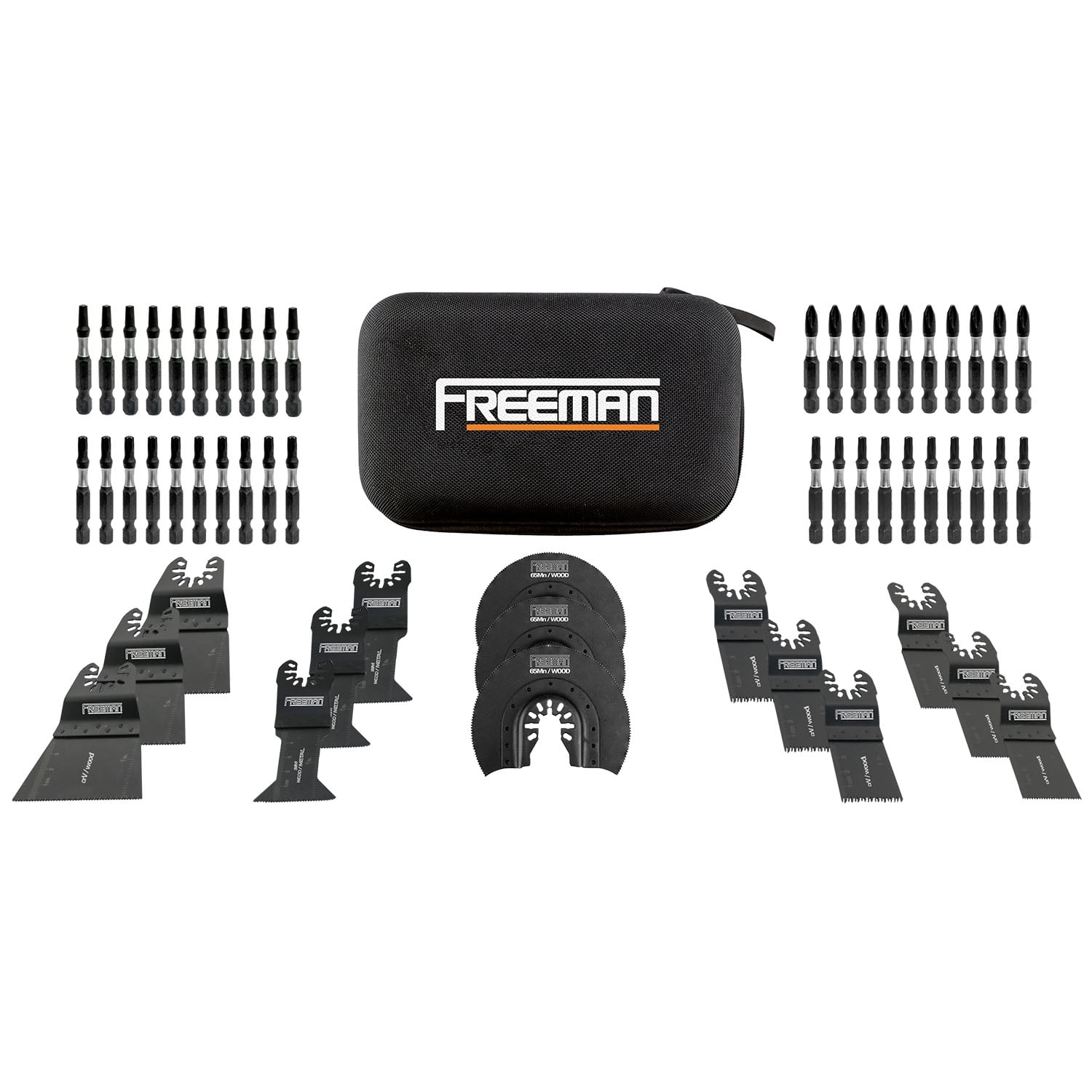 Freeman P55BBK 55-Piece Impact Driver Bits and Oscillating Blades Kit