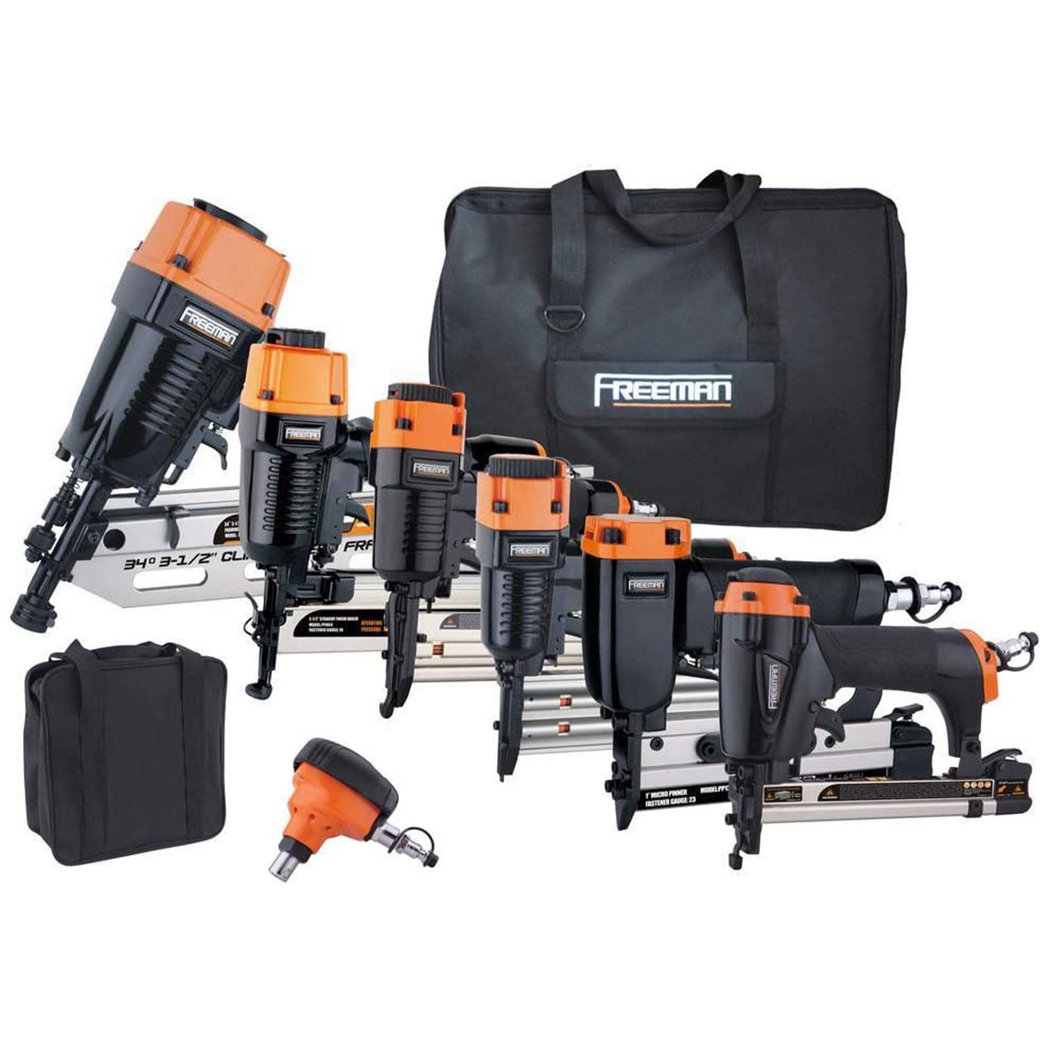 Freeman P9PCK Pneumatic 9 Piece Nail Gun Combo Kit
