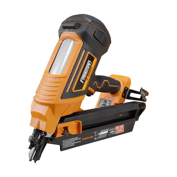 Freeman PE20VT3490 20 Volt Cordless and Brushless 34 Degree 3-1/2" Framing Nailer (Tool Only) 750 Shots per Charge