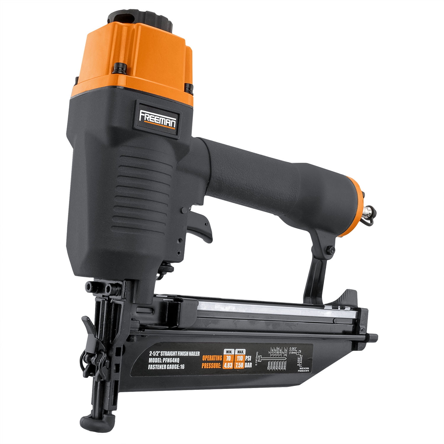 Freeman PFN64 Pneumatic 16-Gauge 2-1/2" Straight Finish Nailer with Nails (200 Count)