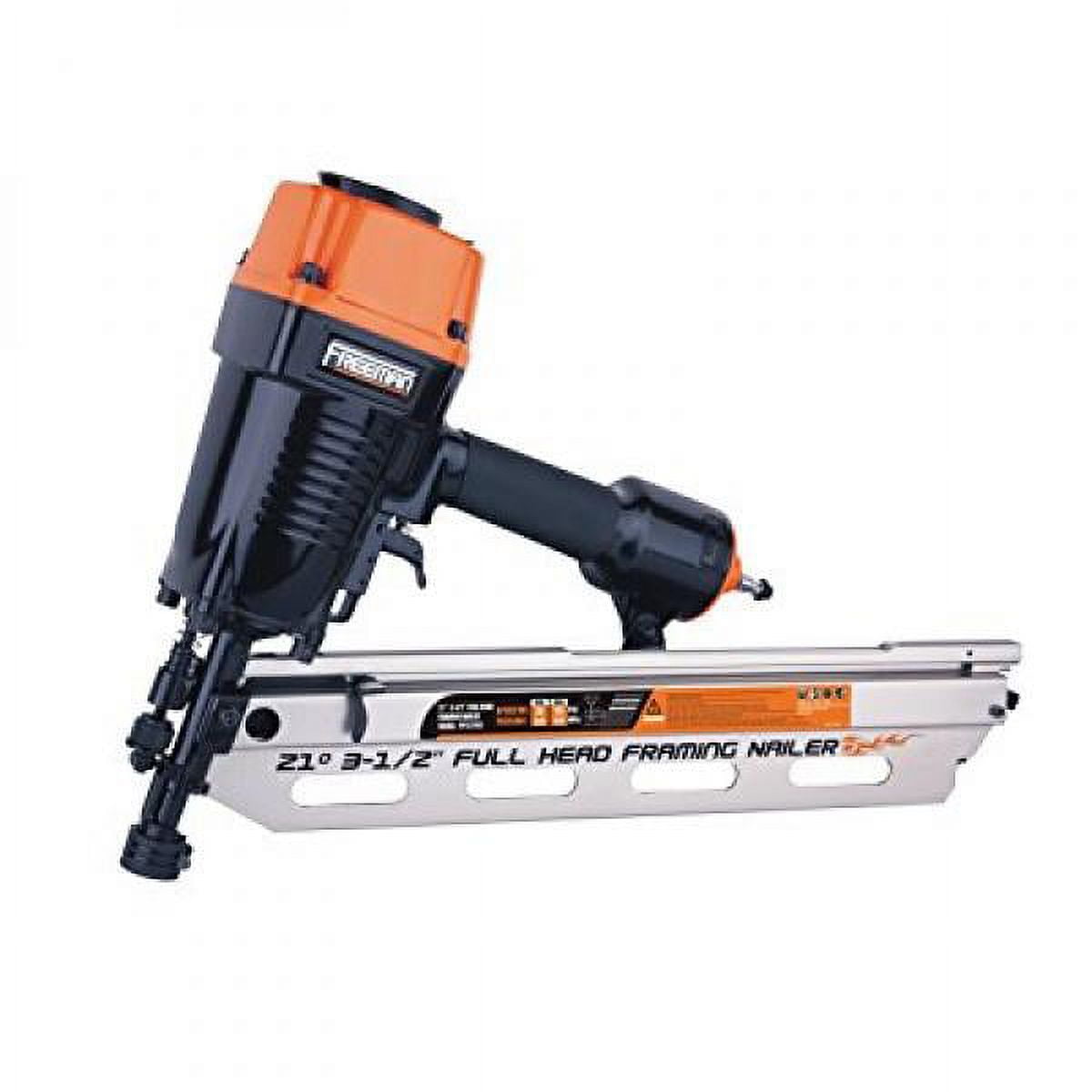 Freeman PFR2190 Pneumatic 21 Degree 3-1/2" Full Round Head Framing Nailer with Case Ergonomic and Lightweight Nail Gun with Interchangeable Trigger, Tool-Free Depth Adjust, and No Mar Tip, Black