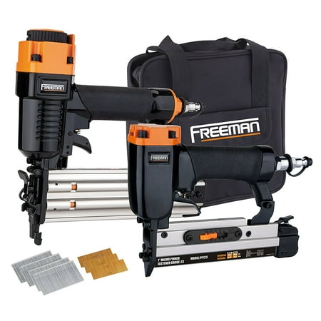 Freeman Pneumatic Brad Nailer & Micro Pinner Finish Kit with Canvas Bag and Nails