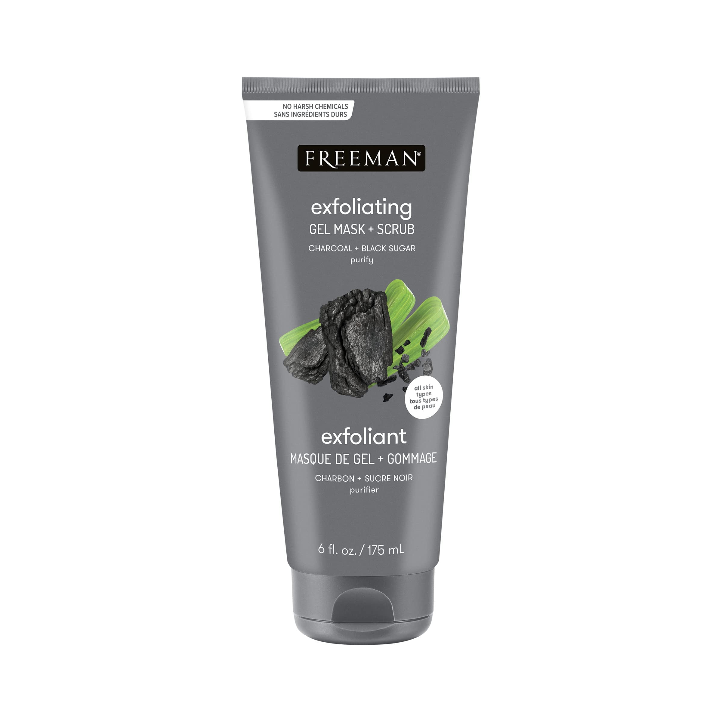 Freeman Polishing Charcoal & Black Sugar Facial Gel Mask, Purifies Skin