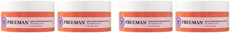 Freeman Pore Minimizing Clay Mud Facial Mask, Koalin Clay, Oil Controlling Face Mask, Reduces Impurities, Perfect For Breakout Prone Skin, Vegan & Cruelty-Free, 2 fl.oz./ 60 ml Jar, 2 Count