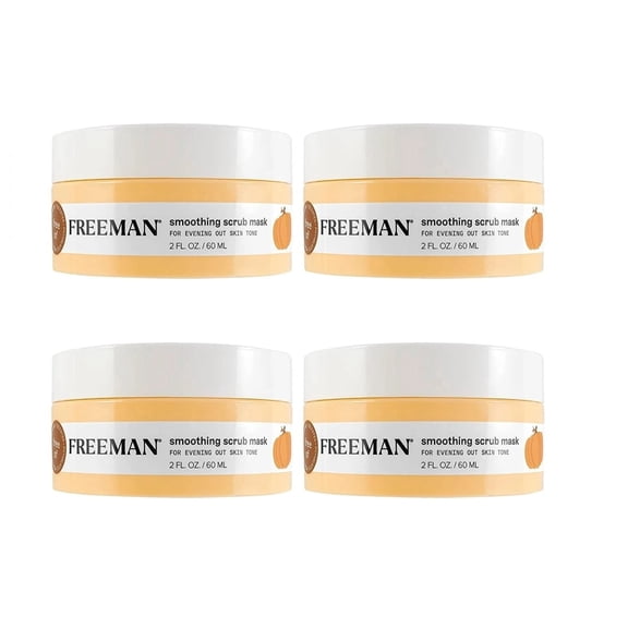 Freeman Pumpkin Scrub Mask, Facial Mask & Face Scrub For Exfoliating Skin-Pack 4