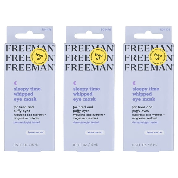 Freeman Whipped Eye Mask, Moisturizing, Reduces Puffiness and Dark Circles, 3 Pack