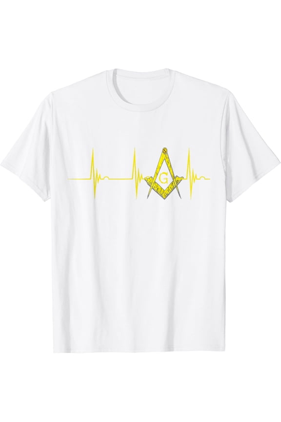Freemason Heartbeat EKG Pulse Mason Masonic Symbol Of Faith T-Shirt