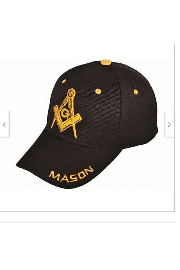 Freemason Mason Masonic Black Hat Cap Embroidered Adjustable Velkro FAST SHIP