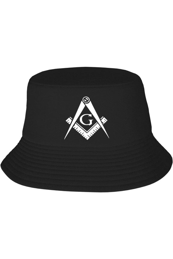 Freemason Masonic Gift Bucket Hat Women Packable Beach Sun Hat Men Summer Beach Fishing Hat Outdoor Fisherman Hat Black