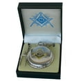thumbnail image 1 of Freemason Master Free Mason Mens Pocket Watch Gold&Silver Tone Square&Compasses, 1 of 3