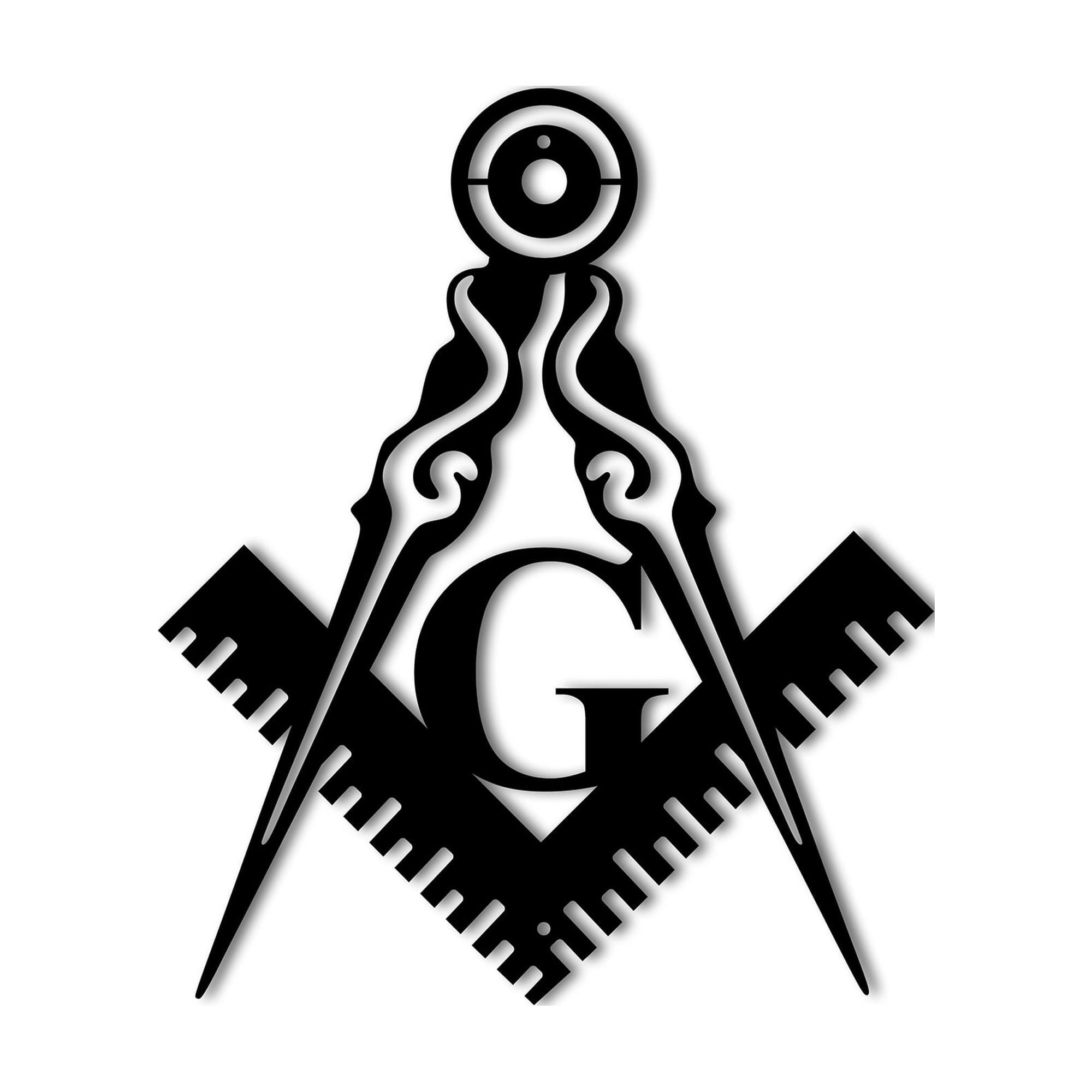 Freemason Metal Wall Sign Art Masonic Compass Metal Home Accent