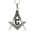 thumbnail image 1 of Freemason Pendant - Stainless Steel with BLACK Colored Center Masonic Symbol, 1 of 1