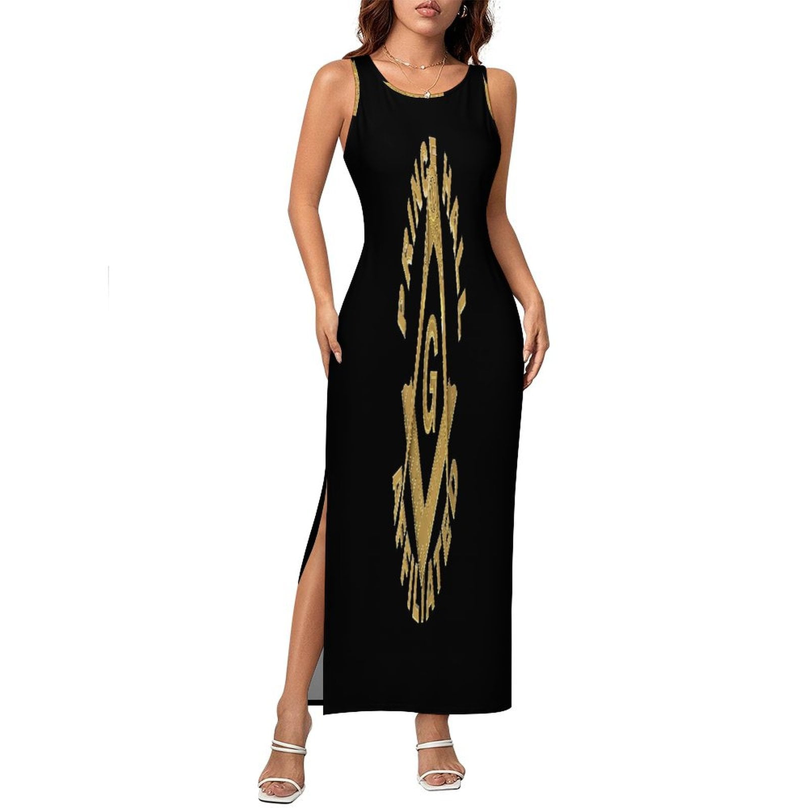 Charm Your Prince Women's Sleeveless Maxi Sun Dress - Rayon Spandex, Flowy Summer Sundress, Regular Fit