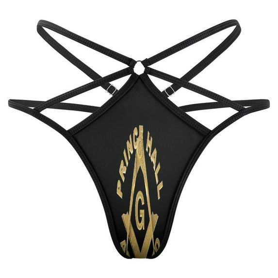 Freemason Prince Hall Affiliated Square & Compass Masonic Prince Hall Open Type Women's Panties Crotch Opening G-strings Thongs Lingeries Underwear