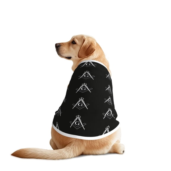 Freemason Square Compass Logo Dog T Shirts Vest for Dogs Fit - Spring, Summer, Fall Wear for Large Breed X-Large