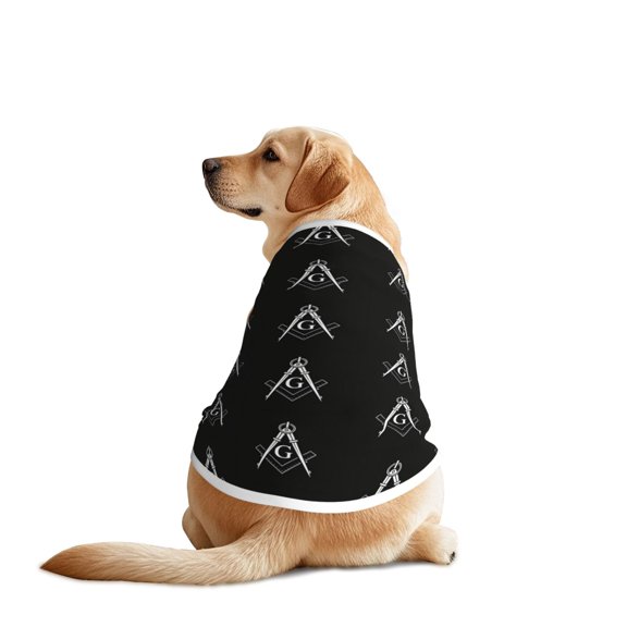 Freemason Square Compass Logo Dog T Shirts Vest for Dogs Fit - Spring, Summer, Fall Wear for Large Breed XX-Large