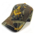 thumbnail image 1 of Freemason's Baseball Cap - Green Camouflage Hat with Mason text and Compass Icon, 1 of 2