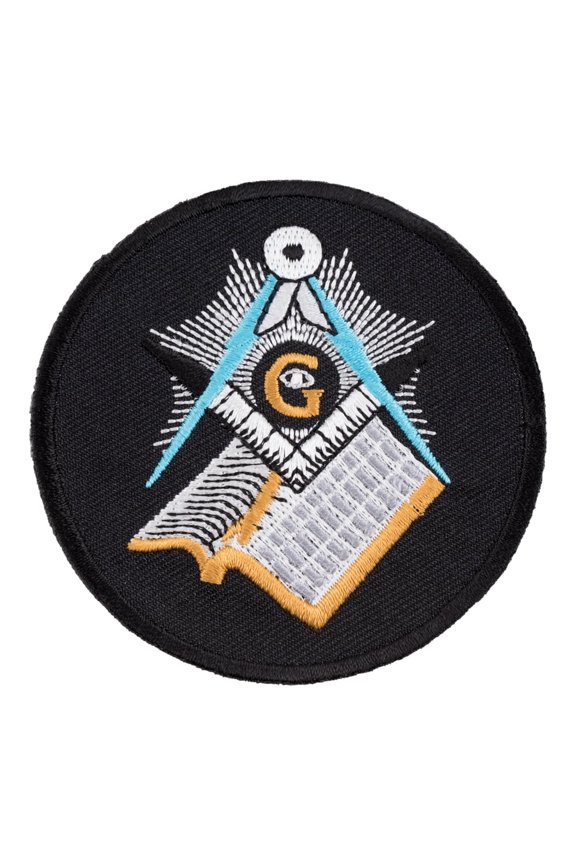 Freemasons Black, White, Blue & Gold Masonic Logo Patches