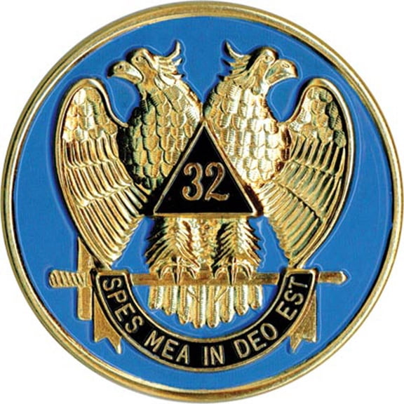 Freemasons Car Emblem Decal Scottish Rite 32nd Degree - Wings Down Masonic Decal