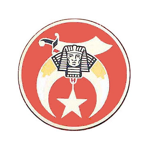 Freemasons Car Emblem / Masonic Shriners symbol car bumper decal over red