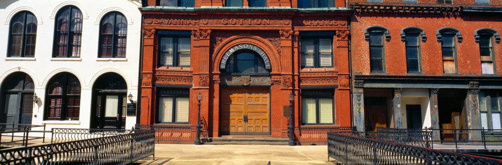 Freemasons Hall Factors Walk Savannah Georgia Canvas Art - Panoramic Images (36 x 12)
