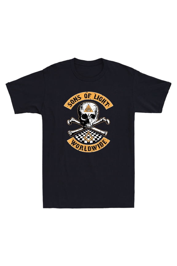 Freemasons Sons Of Light Worldwide Skull & Bones Masonic Vintage Men's T-Shirt