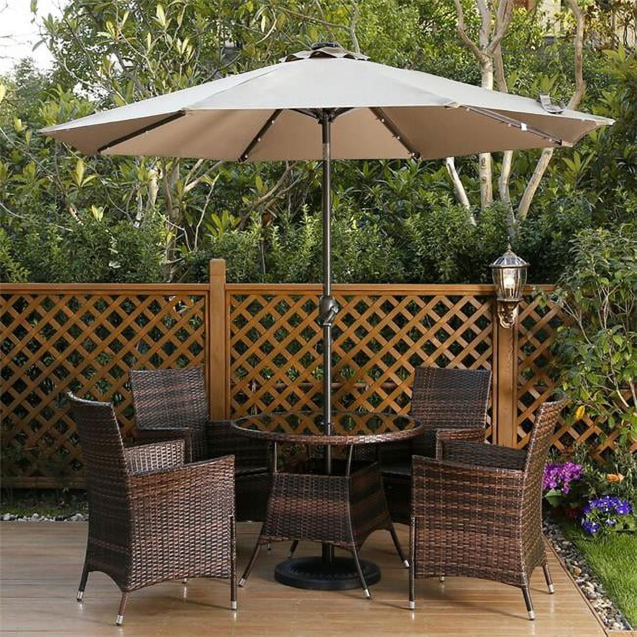 Freeport Park JC-LED270TP Harwich Market Umbrella, Taupe & Kakki