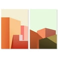 thumbnail image 1 of Freeshape Building SET Abstract Wall Art Print Orange 20x30x2, 1 of 5